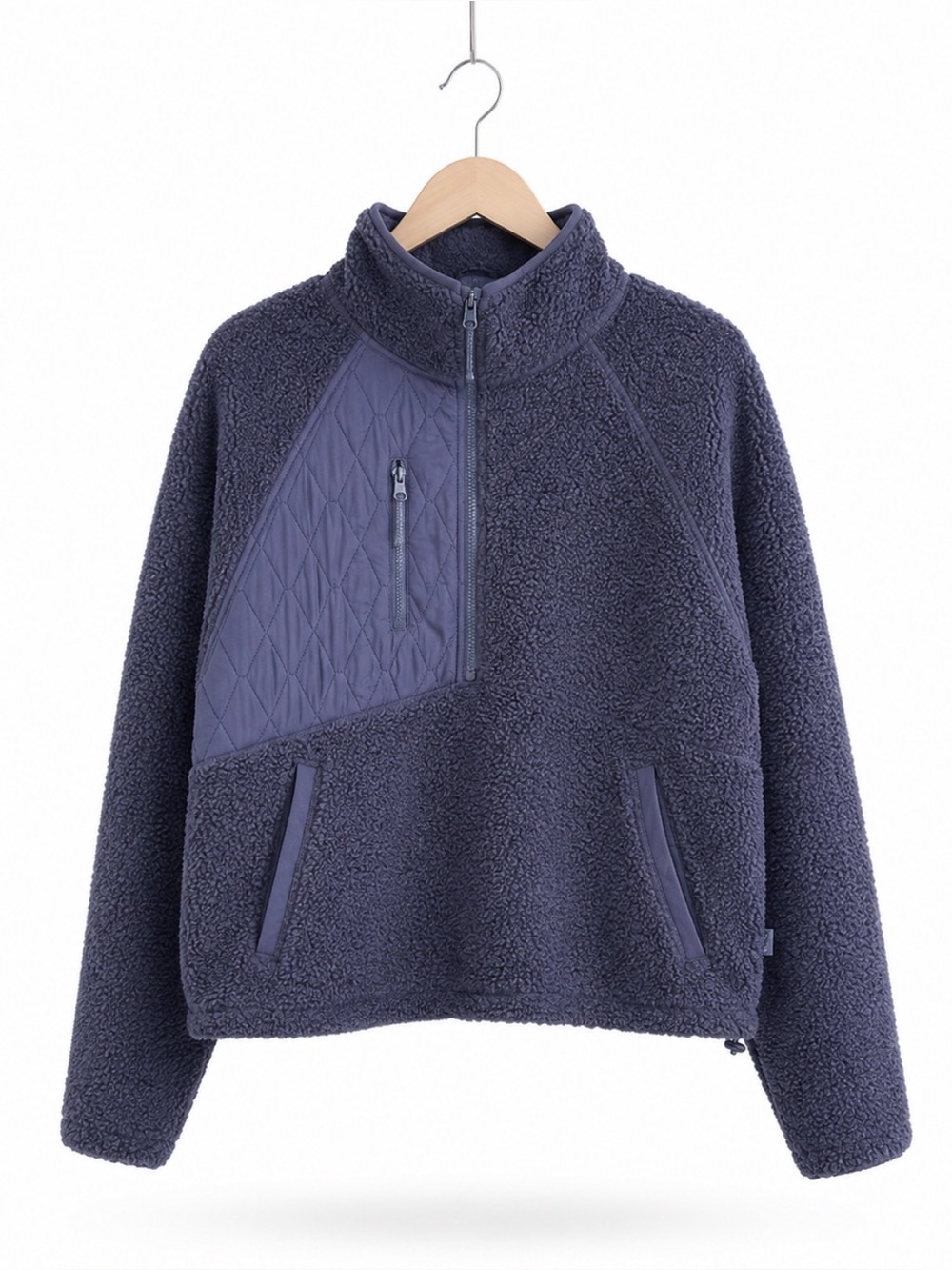 JoyLab Blue Sherpa Fleece Half-Zip Pullover Jacket Women's Size Large